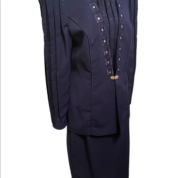 Lisa Rene 3-Piece Navy Skirt Set - Picture 4 of 5